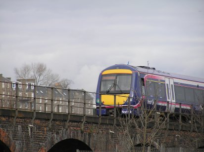 Turbostar on Tay Bridge descent